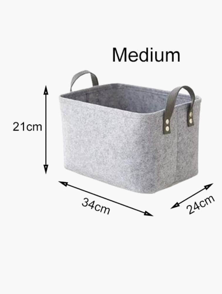 MyRunway Shop Fine Living Fine Living Felt Storage Crate L. Grey M for Kids from